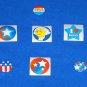 3 BRAND NEW SENSATIONAL PATRIOTIC BUTTON PIN SET COLLECTIBLES + BONUS STICKERS