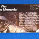 BRAND NEW KOREAN WAR VETERANS MEMORIAL NATIONAL PARK SERVICE FLYER WASHINGTON DC