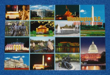BRAND NEW DYNAMIC 14 SCENES WASHINGTON DC WHITE HOUSE LINCOLN MEMORIAL POSTCARD