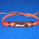 *NEW* HANDCRAFTED HAWAIIAN BRACELET HANDMADE MAUI PINKISH FLOWERS COCONUT SHELL