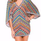 Trina Turk Cover Up Tunic Size Small Swimwear Peruvian Stripe Multi-Color NEW S