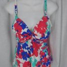 Swim Solutions Swimsuit Tankini Top Size 10 Floral Multi-Color NWT Swim Tank NEW