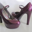 G By Guess Platform Pumps Shoes 9 Varika Dark Purple Mary Jane Heels