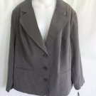 AGB Women's Blazer Plus Size 24W Gray Button Front Lined Jacket NWT