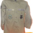 VINTAGE USAF BLOUSE SHIRT UNIFORM TOP GREEN CAMO LARGE/REG