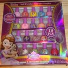 NEW DISNEY JUNIOR SOFIA THE FIRST 18 PC NAIL POLISH SET NON TOXIC KIDS PEELABLE