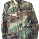 US ARMY WOODLAND CAMO BLOUSE SHIRT WITH PATCH M/R MEDIUM REGULAR