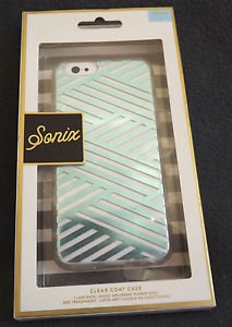 NEW SONIX IPHONE 6 CLEAR COAT CRISS CROSS TEAL ON WHITE CASE