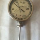 NEW REOTEMP BIMETAL THERMOMETER XR 3'' BOTTOM/RESET  2 1/2'' STEM 0-250 F