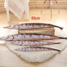 85cm 3D Simulation Saury Fish Shaped Plush Pillow For Kids Gift Cushion