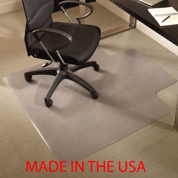 U.S made Tenex Chair mat Heavy Duty 45"x 53" Clear edge gripper back for carpets