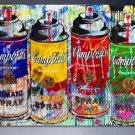 Mr Brainwash Campbell soup Abstract Handcraft HUGE Oil Painting on Canvas 24x32"