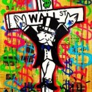 Alec Monopoly Handcraft HUGE Oil Painting on Canvas Wall street 24x32"-Unframed