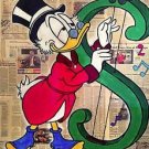 Alec Monopoly Abstract Handcraft HUGE Oil Painting on Canvas Mr.Scrooge 28x36"