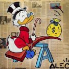 Alec Monopoly Handcraft HUGE Abstract Canvas Oil Painting Scrooge 28x28"Unframed