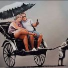 Bansky Modern Abstract graffiti Handcraft Canvas Oil Painting Tourism 20x28