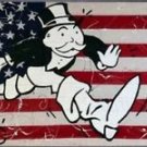 Alec Monopoly Handcraft HUGE Canvas Oil Painting American flag 20x40"Unframed