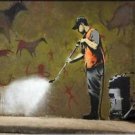 Bansky Modern Abstract graffiti Handcraft Canvas Oil Painting Cleaning 20x28