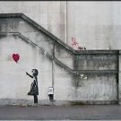 Bansky Modern Abstract graffiti art Handcraft Canvas Oil Painting Ballon 24x32"