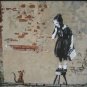 Bansky Modern Abstract graffiti Handcraft Canvas Oil Painting Rat & Girl 20x28