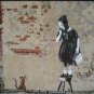 Bansky Modern Abstract graffiti Handcraft Canvas Oil Painting Rat & Girl 20x28