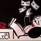 Alec Monopoly Abstract Handcraft HUGE Oil Painting on Canvas Rich Man 24x36"