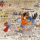 Jean Michel Basquiat "50 Cent Piece" Abstract HUGE Oil Painting on Canvas 24x32"