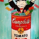Alec Monopoly Handcraft HUGE Oil Painting Canvas Campbell soup 20x28"-Unframed