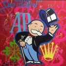Alec Monopoly Abstract Handcraft HUGE Oil Painting on Canvas AP 24x24"-Unframed