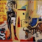 Jean-Michel Basquiat Poison Oasis Abstract HUGE Oil Painting on Canvas 24x36"
