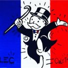 Alec Monopoly Anstract Handcraft HUGE wall Oil Painting on Canvas France 28x28"