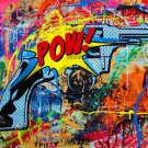 Mr Brainwash Untitled Bansky Abstract graffiti art Oil Painting Canvas 24x32"