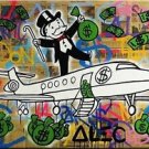 Alec Monopoly Abstract Handcraft HUGE Canvas Oil Painting Airpalne 24x32Unframed