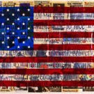 Mr Brainwash American Flag Abstract graffiti art Oil Painting Canvas 24x40"