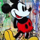 Mr Brainwash Mickey Mouse Bansky abstract Oil Painting on Canvas 24x32"