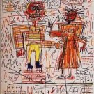 Jean Michel Basquiat Self-Portrait HUGE Abstract Oil Painting on Canvas 16x28"