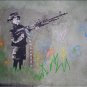 Bansky Modern Abstract graffiti art Handcraft Canvas Oil Painting Fighter 20x28