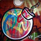 Mr Brainwash The BOMB Bansky Abstract graffiti art Oil Painting on Canvas 24x32