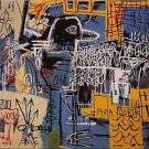 Jean Michel Basquiat "Bird on Money" Abstract HUGE Oil Painting Canvas 24x32"