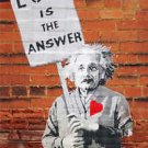 Mr Brainwash Love is the answer Bansky Abstract Oil Painting on Canvas 24x36