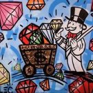 Alec Monopoly Abstract Handcraft HUGE Canvas Oil Painting Diamond 24x32"Unframed