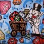Alec Monopoly Abstract Handcraft HUGE Canvas Oil Painting Diamond 24x32"Unframed