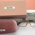 $375 NWT Miu Miu eyeglasses VMU 53L LAF-1O1 brushed gold metal cat eye