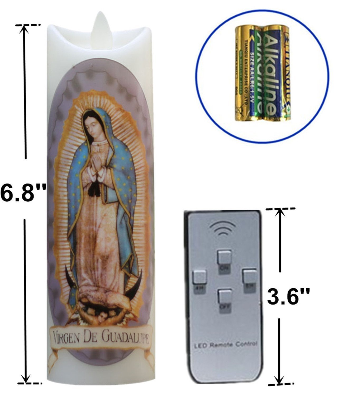Religious Flameless Prayer Candle Devotional Candles with Moving Wick Flame