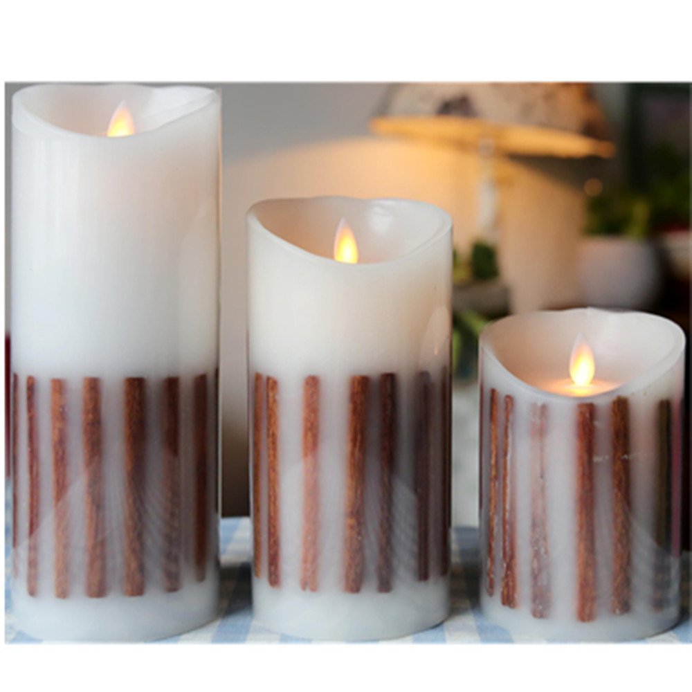 Holiday Decorations Moving Wick Led Candle with Remote Control