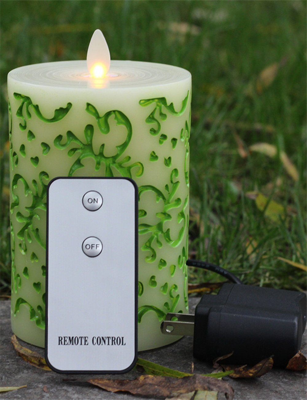 Spring Style Rechargeable Moving Wick Flameless Led Candle with Remote
