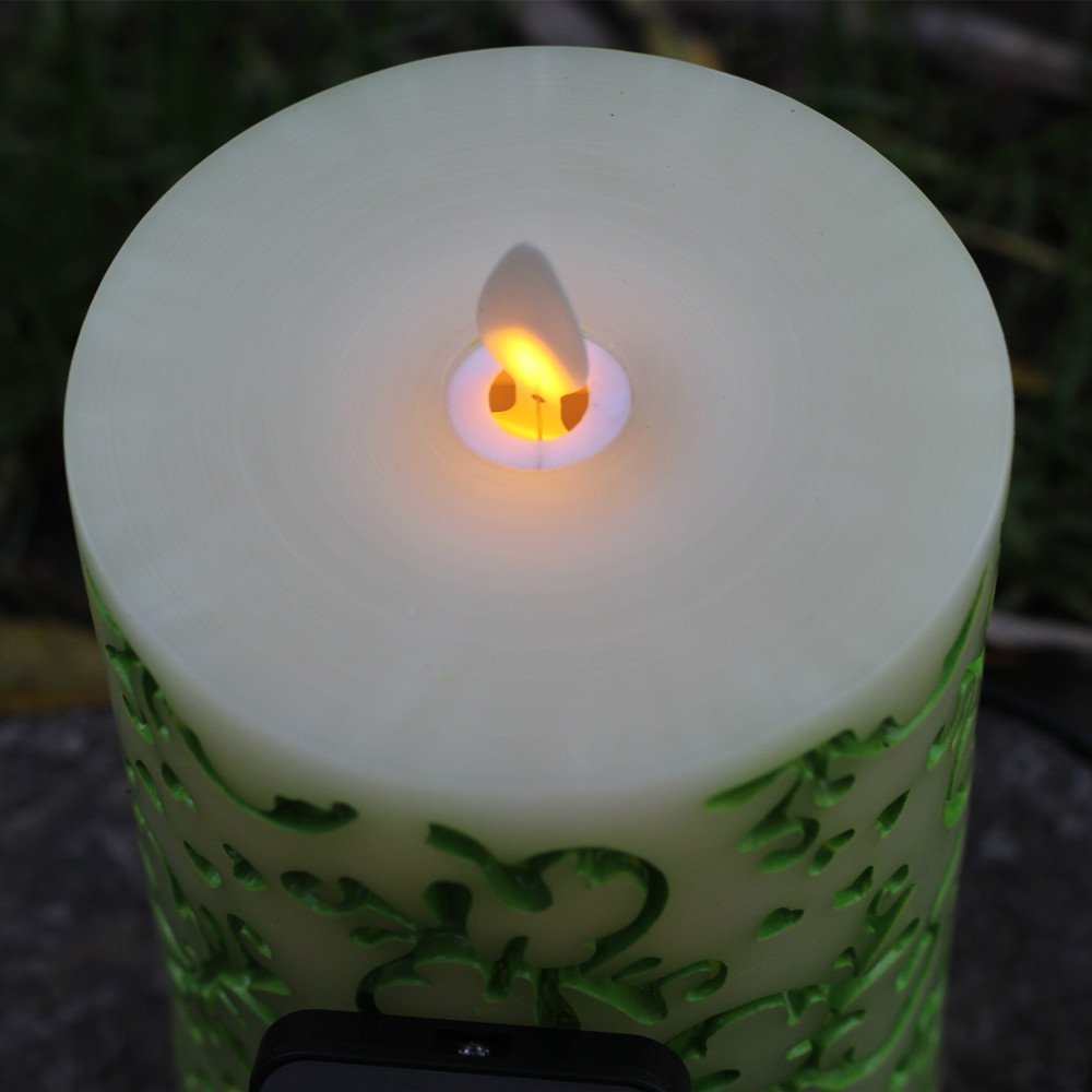 Spring Style Rechargeable Moving Wick Flameless Led Candle with Remote