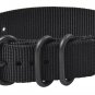 Clockwork Synergy - 22mm 2 Piece Classic Nato PVD Nylon Black Replacement Watch Strap Band