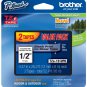 Brother P-touch ~1/2-Inch Standard Laminated Tape, Black on Clear, 26.2-Feet (2 Pack)