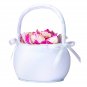 Lillian Rose Satin Round Flower Basket, 7-Inch, Plain White